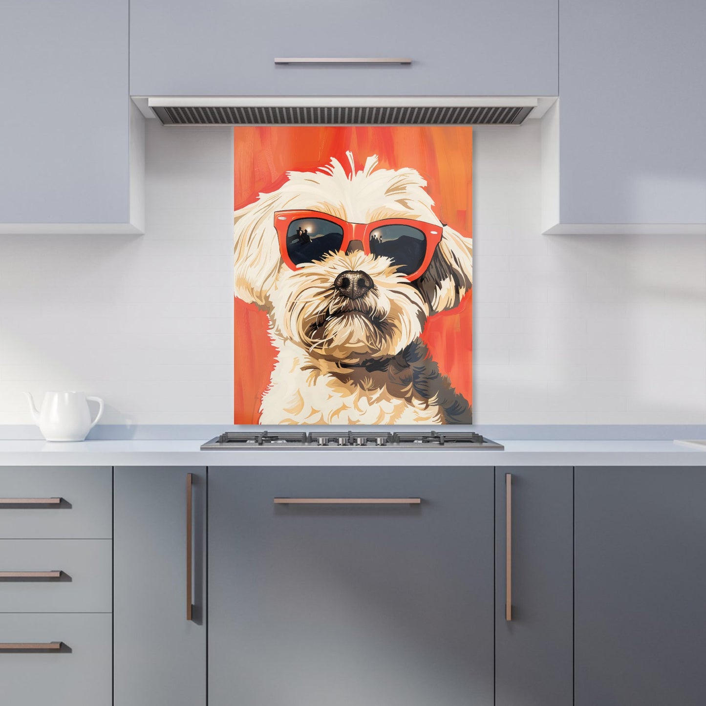 Cool Pup in Sunglasses Kitchen Splashback