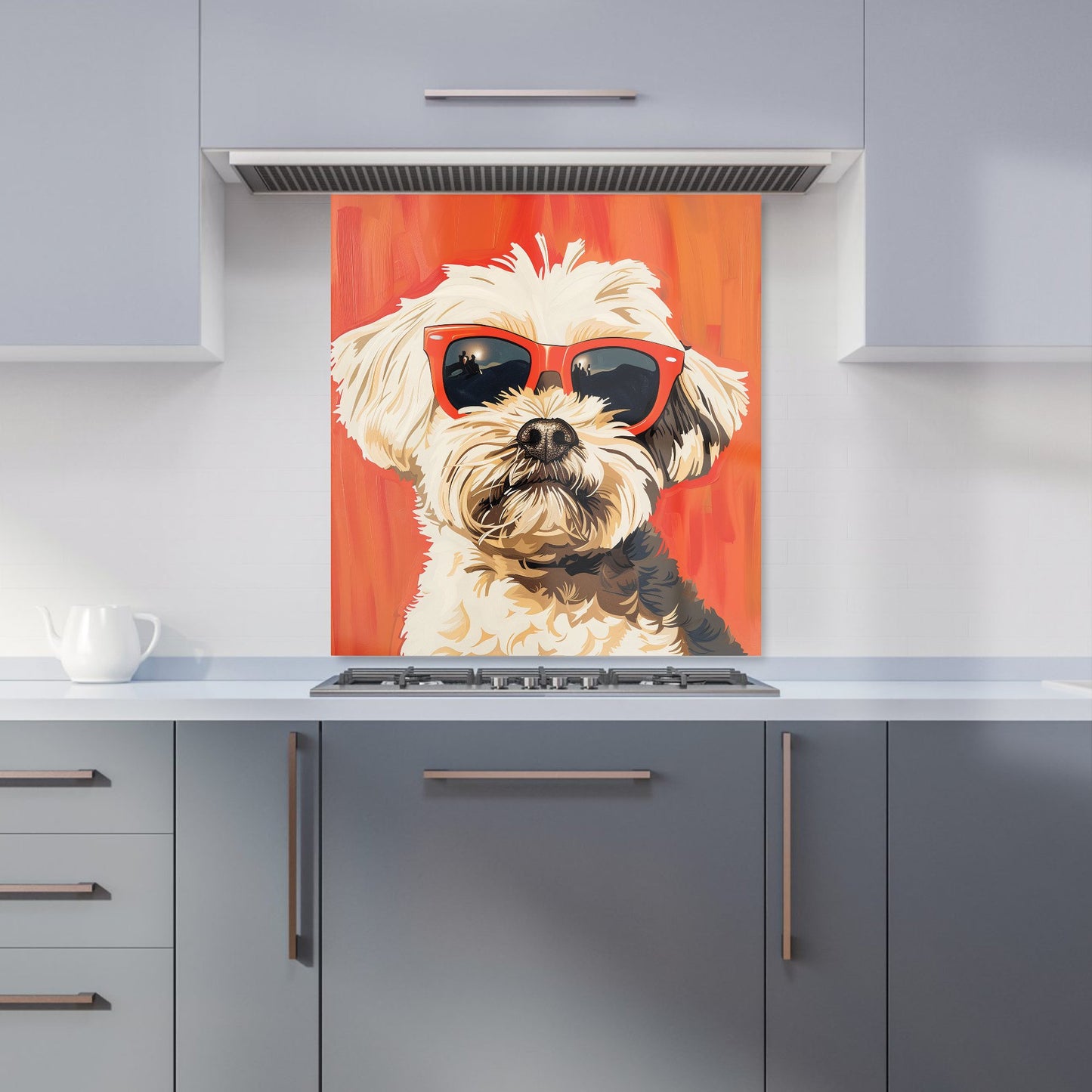 Cool Pup in Sunglasses Kitchen Splashback