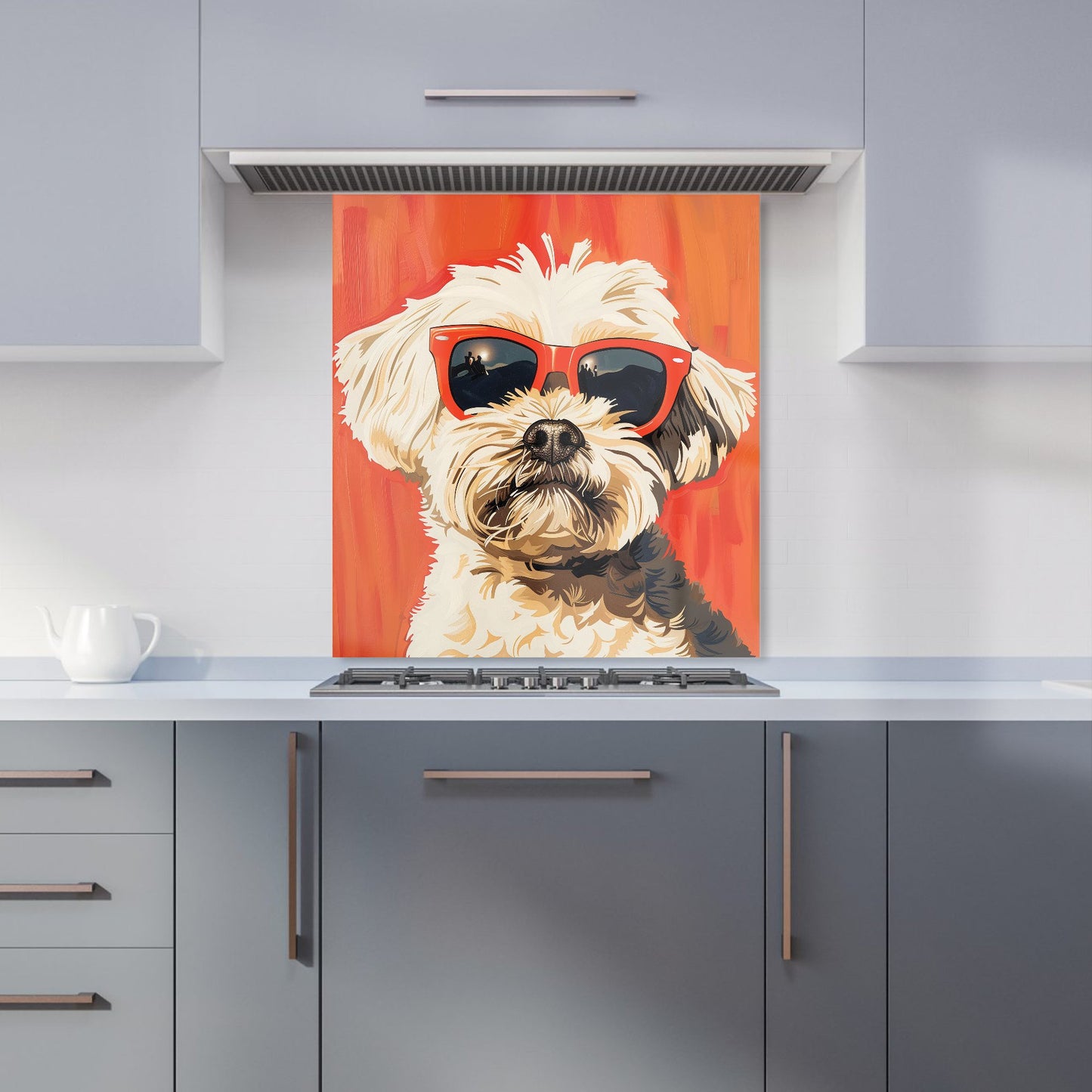 Cool Pup in Sunglasses Kitchen Splashback