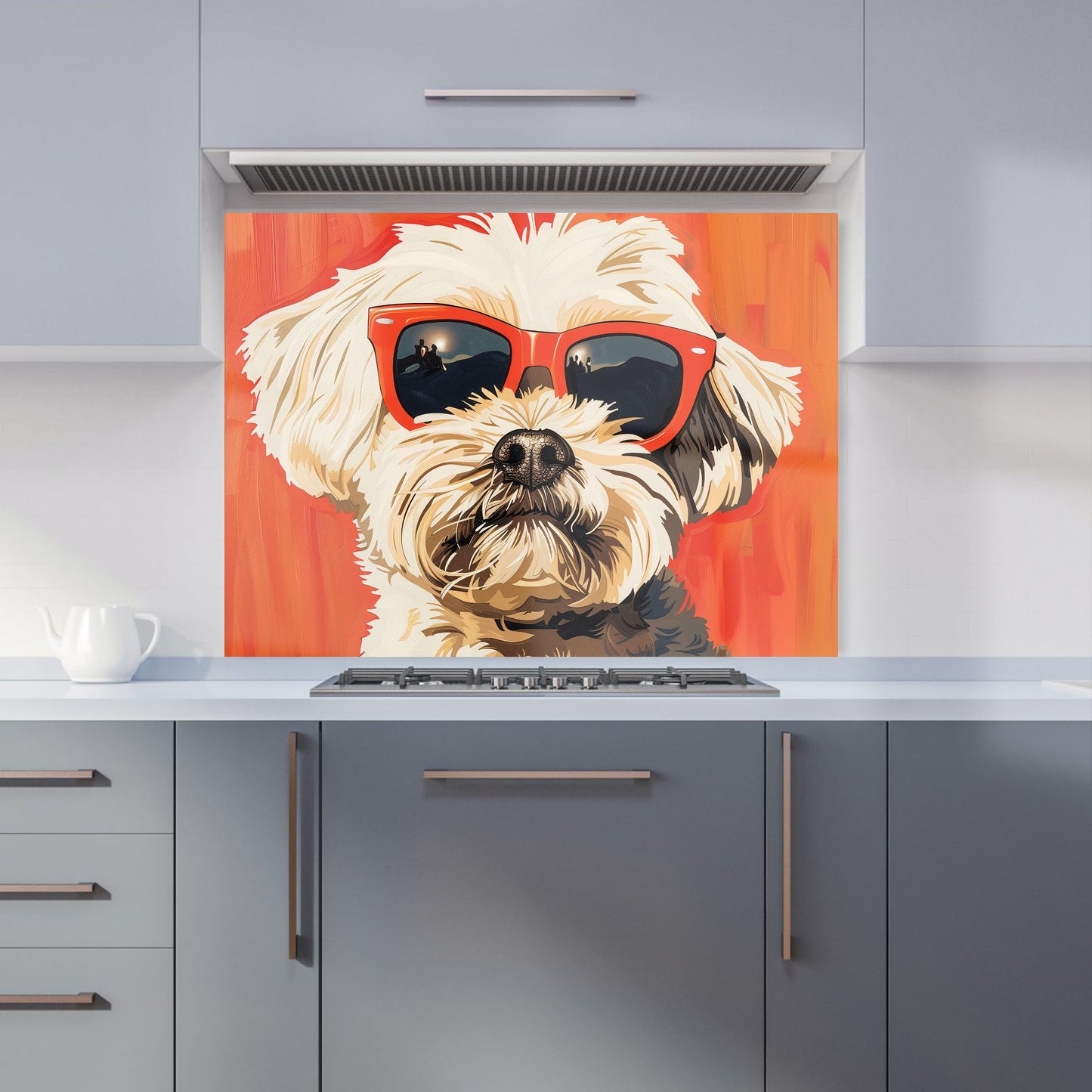 Cool Pup in Sunglasses Kitchen Splashback