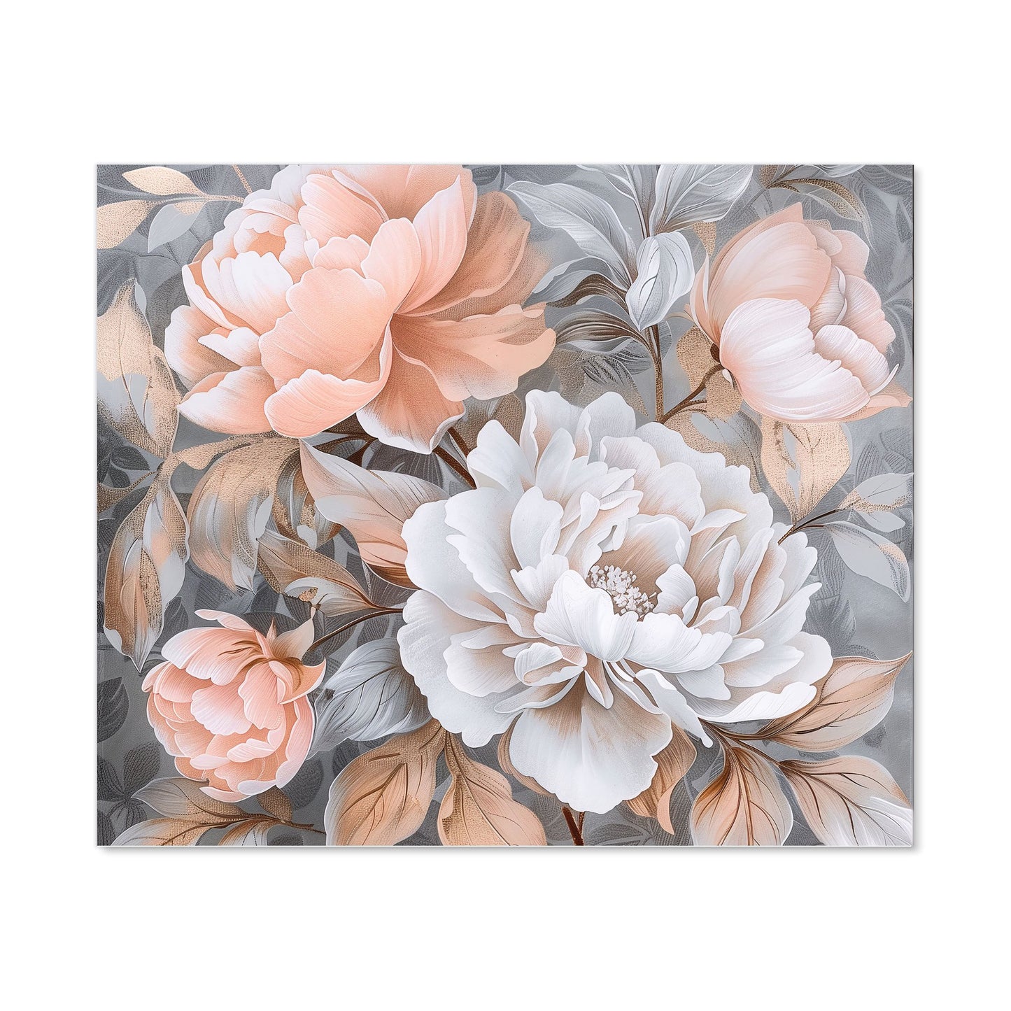 Blush Blossoms on Silver Kitchen Splashback