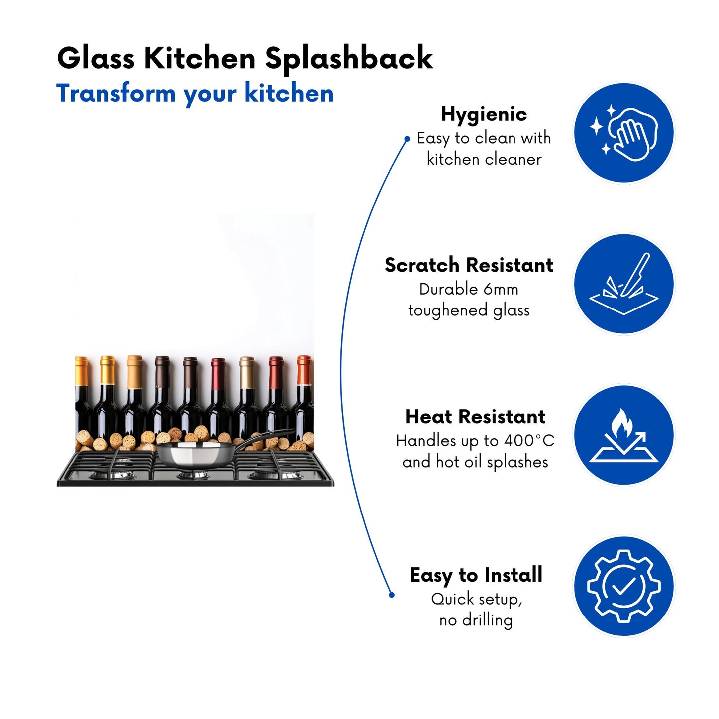 Wine Bottles in Harmony Kitchen Splashback