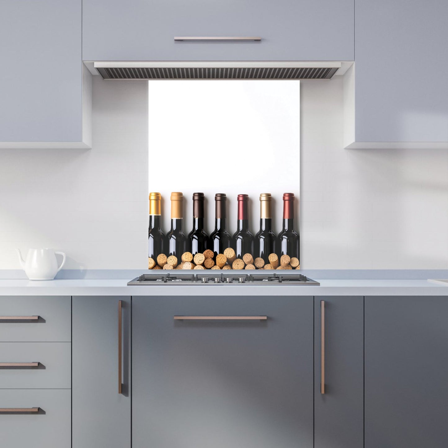 Wine Bottles in Harmony Kitchen Splashback
