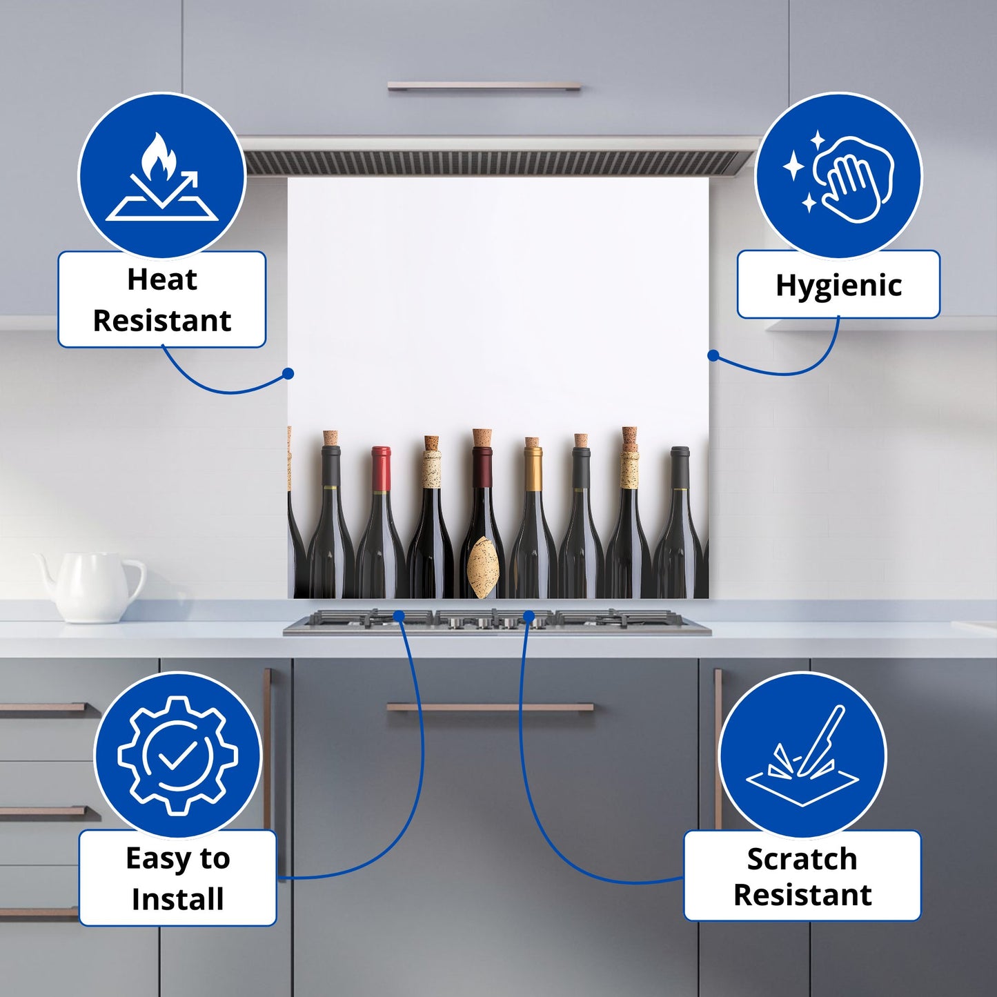 Corked Wine Collection Kitchen Splashback