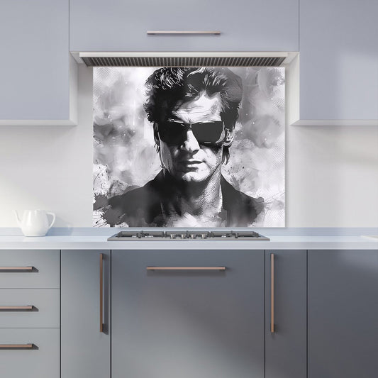 Cool Icon in Monochrome Kitchen Splashback