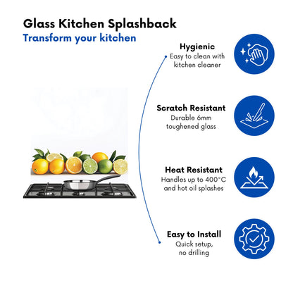 Citrus Parade on White Kitchen Splashback