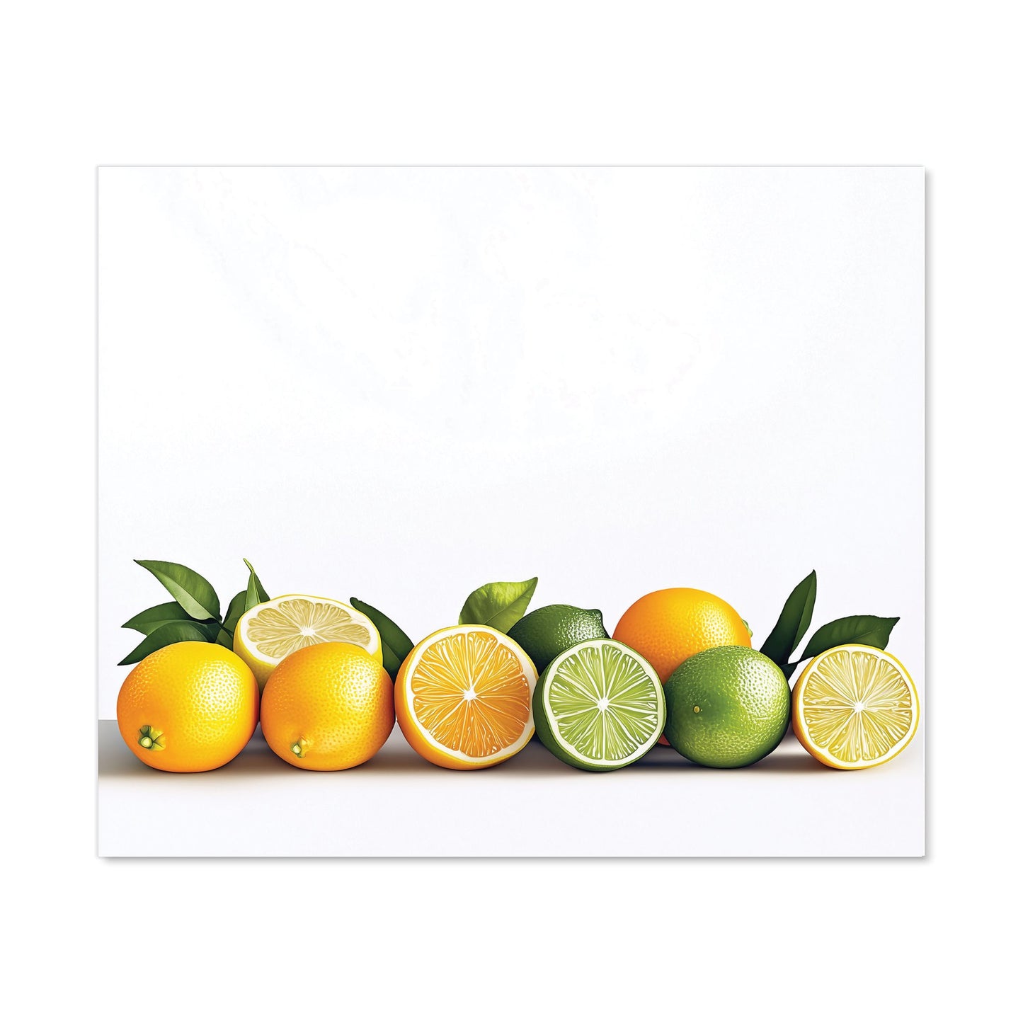 Citrus Parade on White Kitchen Splashback