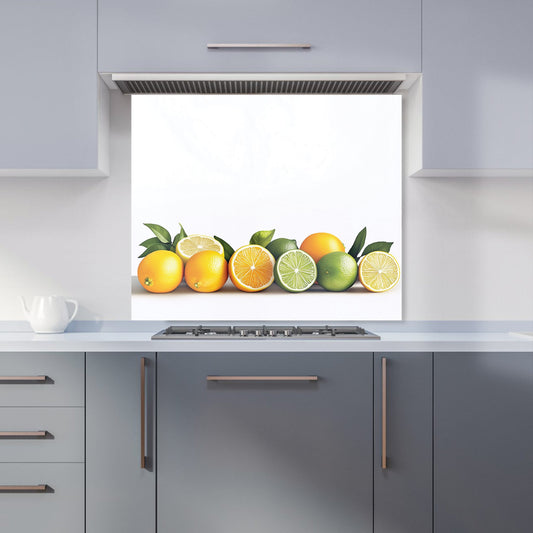 Citrus Parade on White Kitchen Splashback