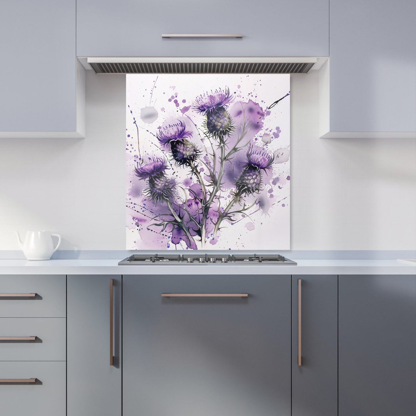 Vibrant Scottish Thistle Art Kitchen Splashback
