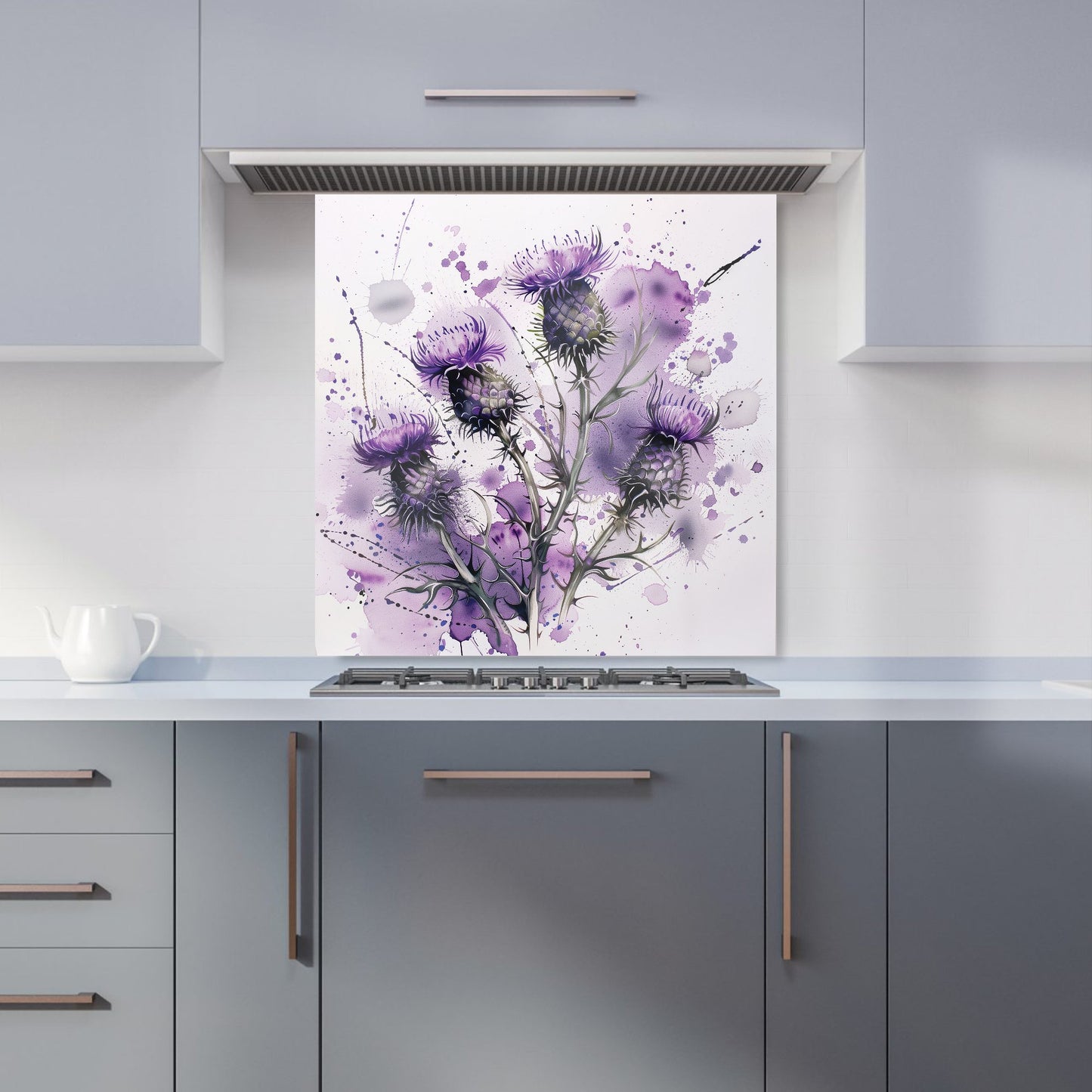 Vibrant Scottish Thistle Art Kitchen Splashback