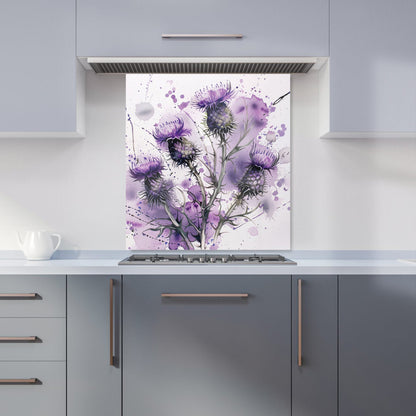 Vibrant Scottish Thistle Art Kitchen Splashback