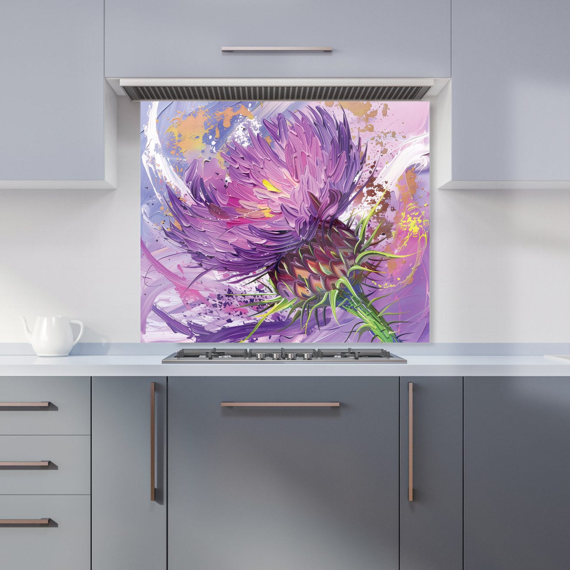 Abstract Thistle Explosion Kitchen Splashback – Warren Reed - Designer