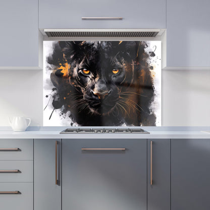 Black Panther's Intense Stare Kitchen Splashback