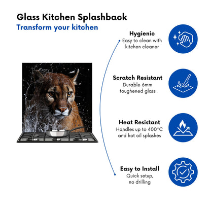 Fierce Puma in Motion Kitchen Splashback