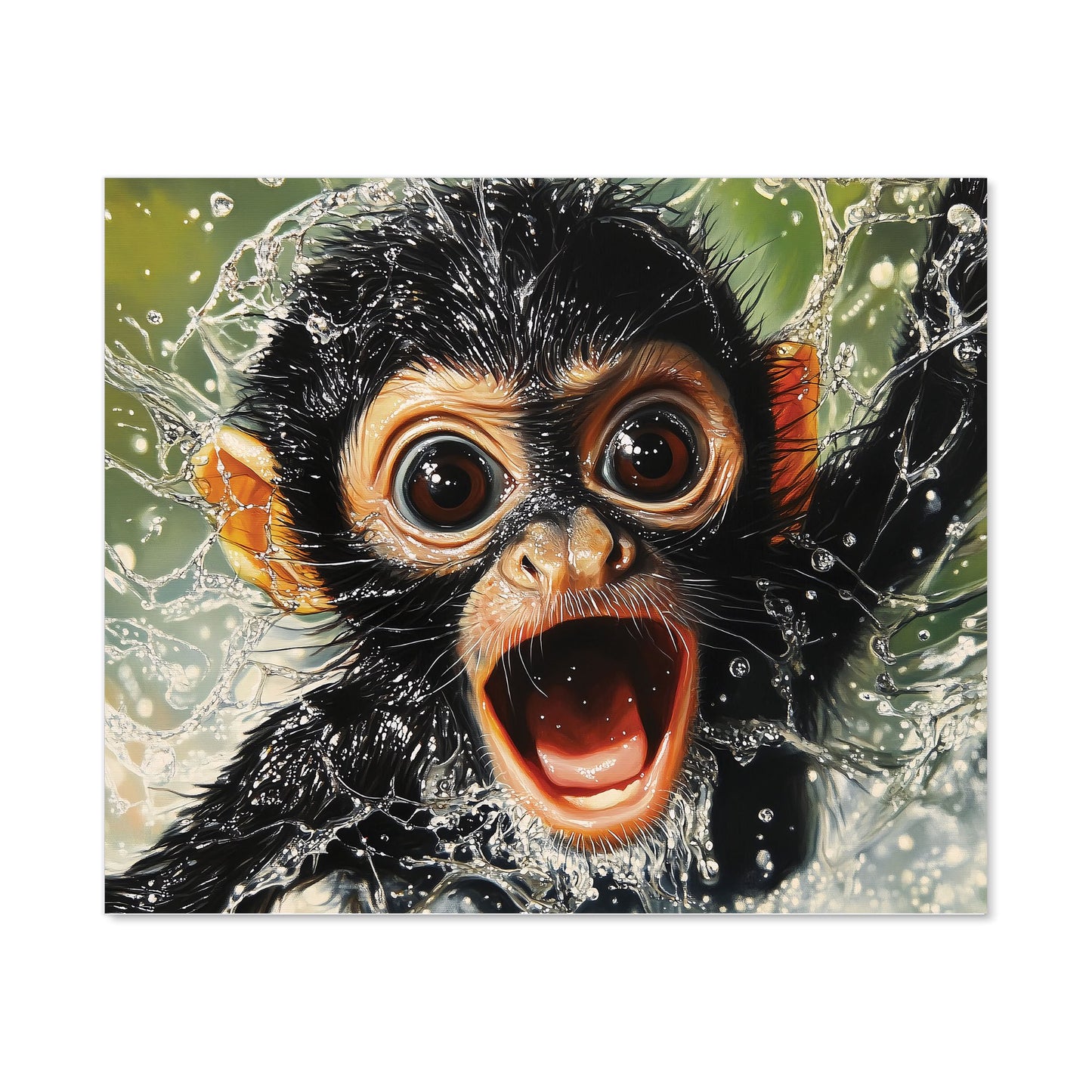Wide-Eyed Monkey's Splash Surprise Kitchen Splashback