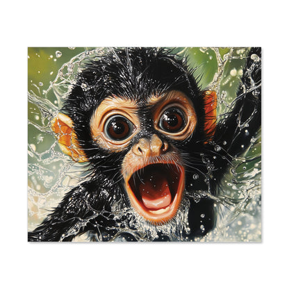 Wide-Eyed Monkey's Splash Surprise Kitchen Splashback