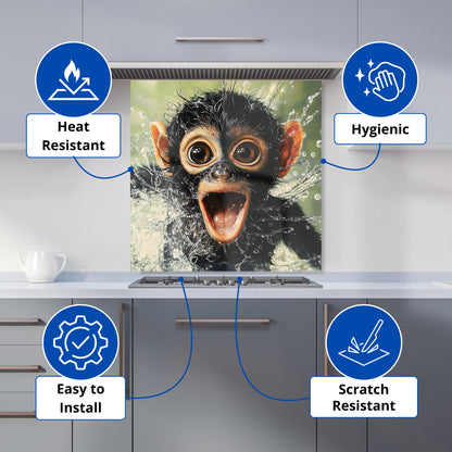Excited Monkey in the Water Kitchen Splashback
