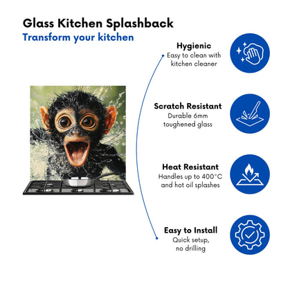 Excited Monkey in the Water Kitchen Splashback