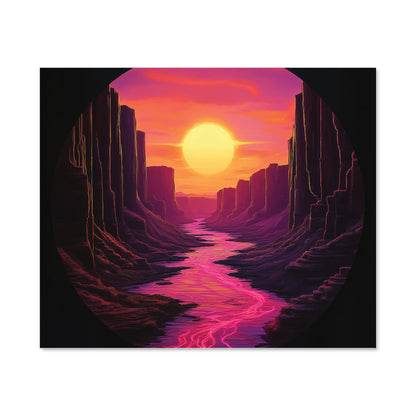 Synthwave Canyon Sunset Kitchen Splashback