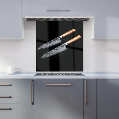 Artisan Japanese Knives in Focus Kitchen Splashback