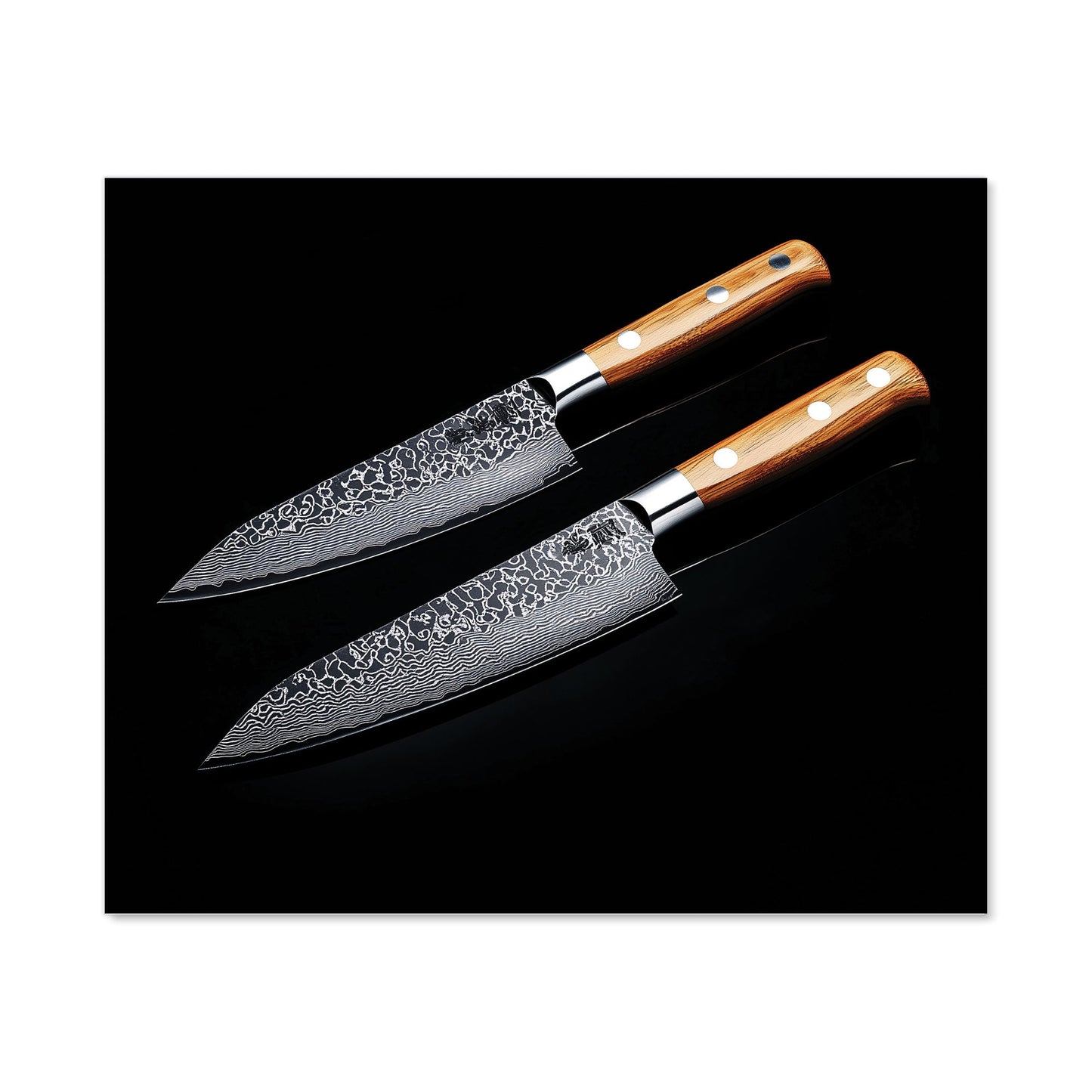 Artisan Japanese Knives in Focus Kitchen Splashback