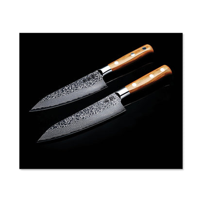 Artisan Japanese Knives in Focus Kitchen Splashback