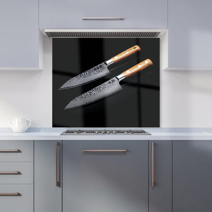 Artisan Japanese Knives in Focus Kitchen Splashback