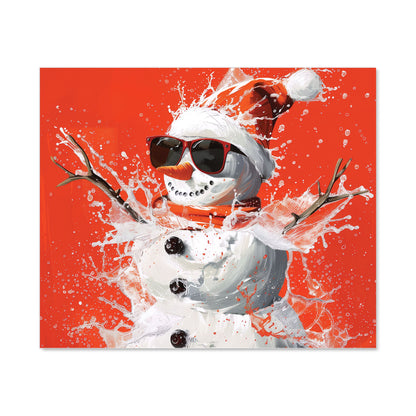 Cool Snowman in Winter Splash Kitchen Splashback