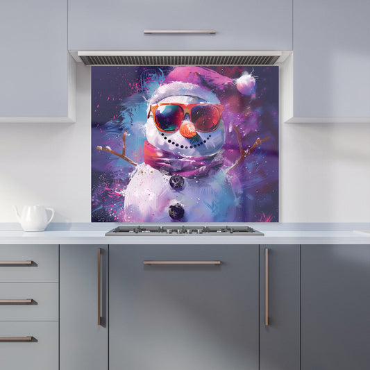 Cosmic Snowman Celebration Kitchen Splashback