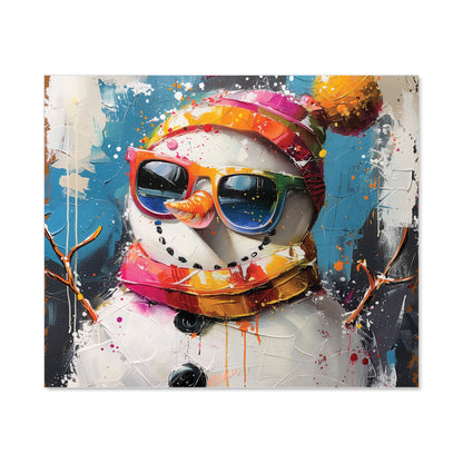 Vibrant Snowman with Style Kitchen Splashback