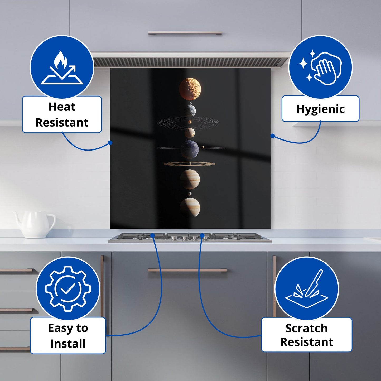 Balanced Planets in Space Kitchen Splashback