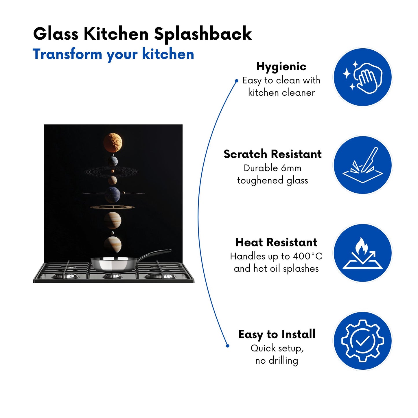 Balanced Planets in Space Kitchen Splashback