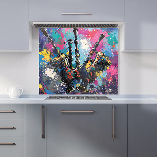 Scottish Bagpipes Splashart Kitchen Splashback