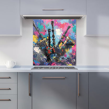 Scottish Bagpipes Splashart Kitchen Splashback