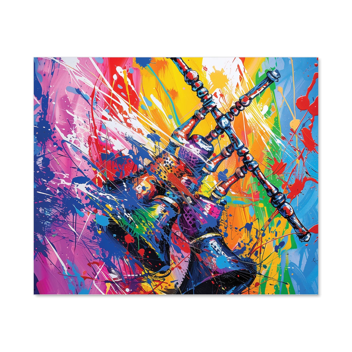 Vibrant Scottish Bagpipes Burst Kitchen Splashback