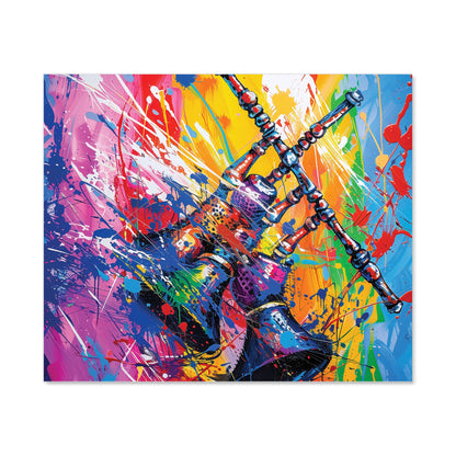 Vibrant Scottish Bagpipes Burst Kitchen Splashback