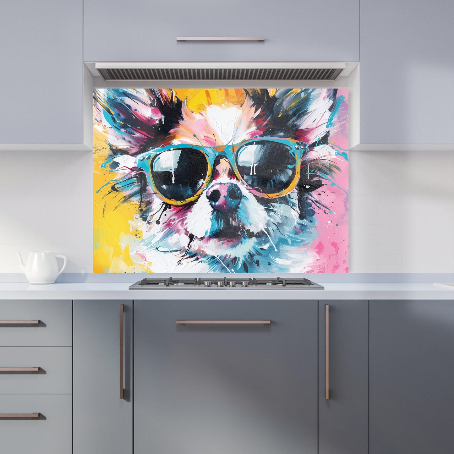 Chic Chihuahua in Sunglasses Kitchen Splashback