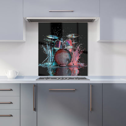 Rhythm in Splashing Drums Kitchen Splashback