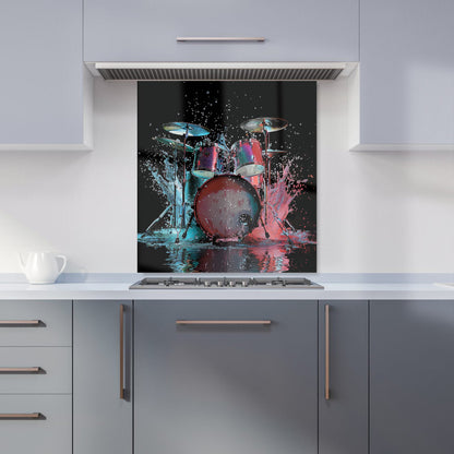Rhythm in Splashing Drums Kitchen Splashback