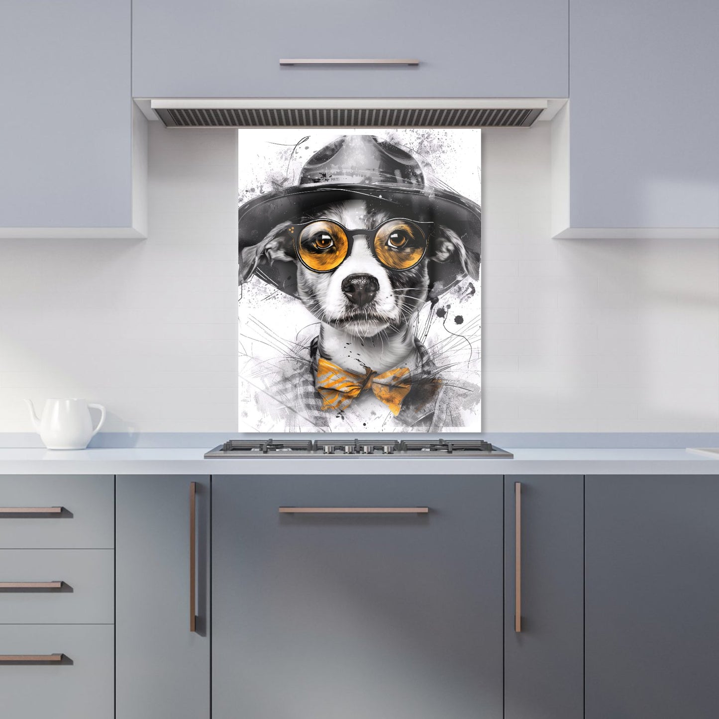 Stylish Jack Russell in Hat Kitchen Splashback