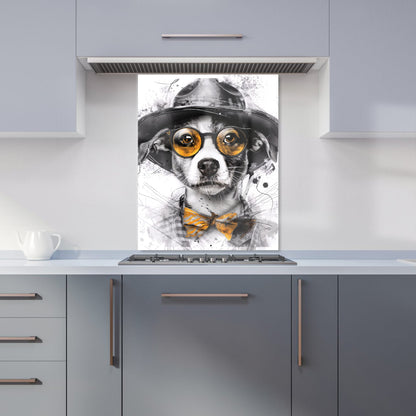 Stylish Jack Russell in Hat Kitchen Splashback