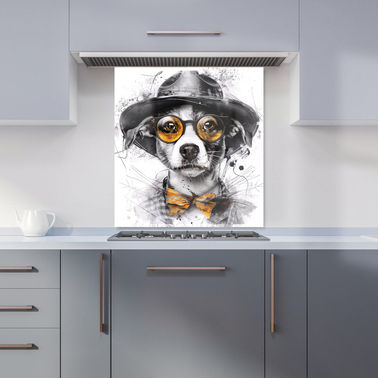 Stylish Jack Russell in Hat Kitchen Splashback