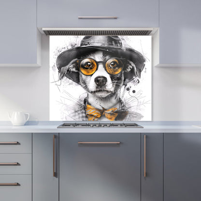 Stylish Jack Russell in Hat Kitchen Splashback