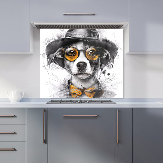 Stylish Jack Russell in Hat Kitchen Splashback