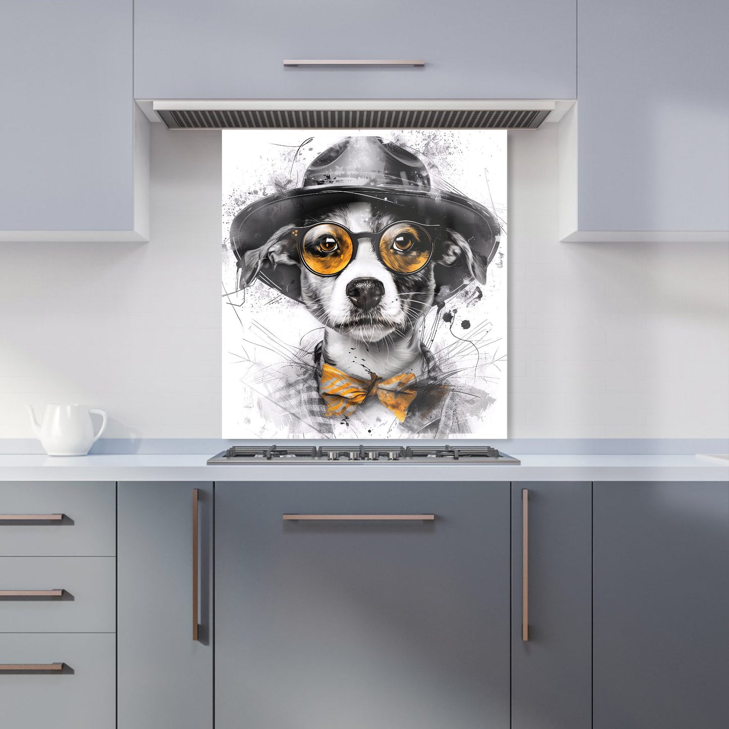 Stylish Jack Russell in Hat Kitchen Splashback