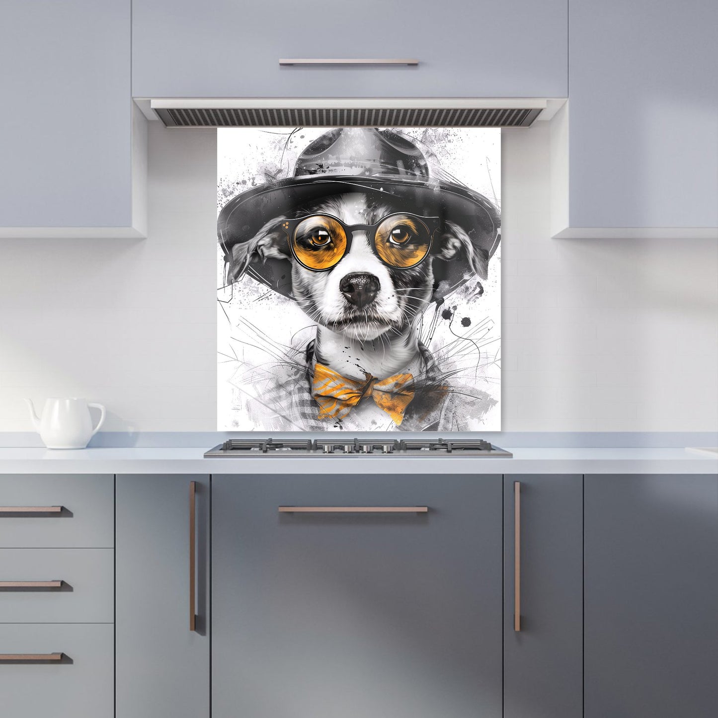 Stylish Jack Russell in Hat Kitchen Splashback