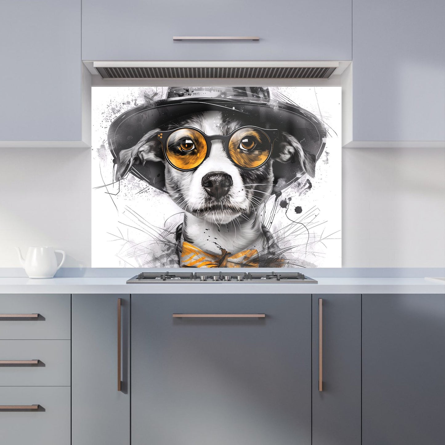 Stylish Jack Russell in Hat Kitchen Splashback