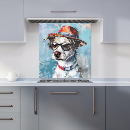 Quirky Pup with a Fedora Kitchen Splashback