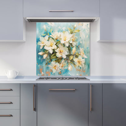 Fresh Jasmine in Blue Hue Kitchen Splashback