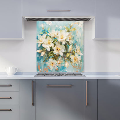 Fresh Jasmine in Blue Hue Kitchen Splashback